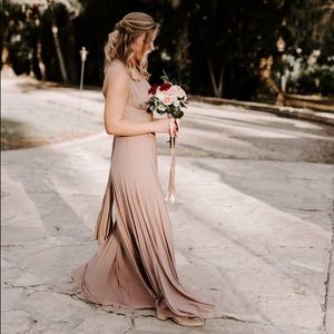 Tricks of the Trade Taupe Maxi Dress